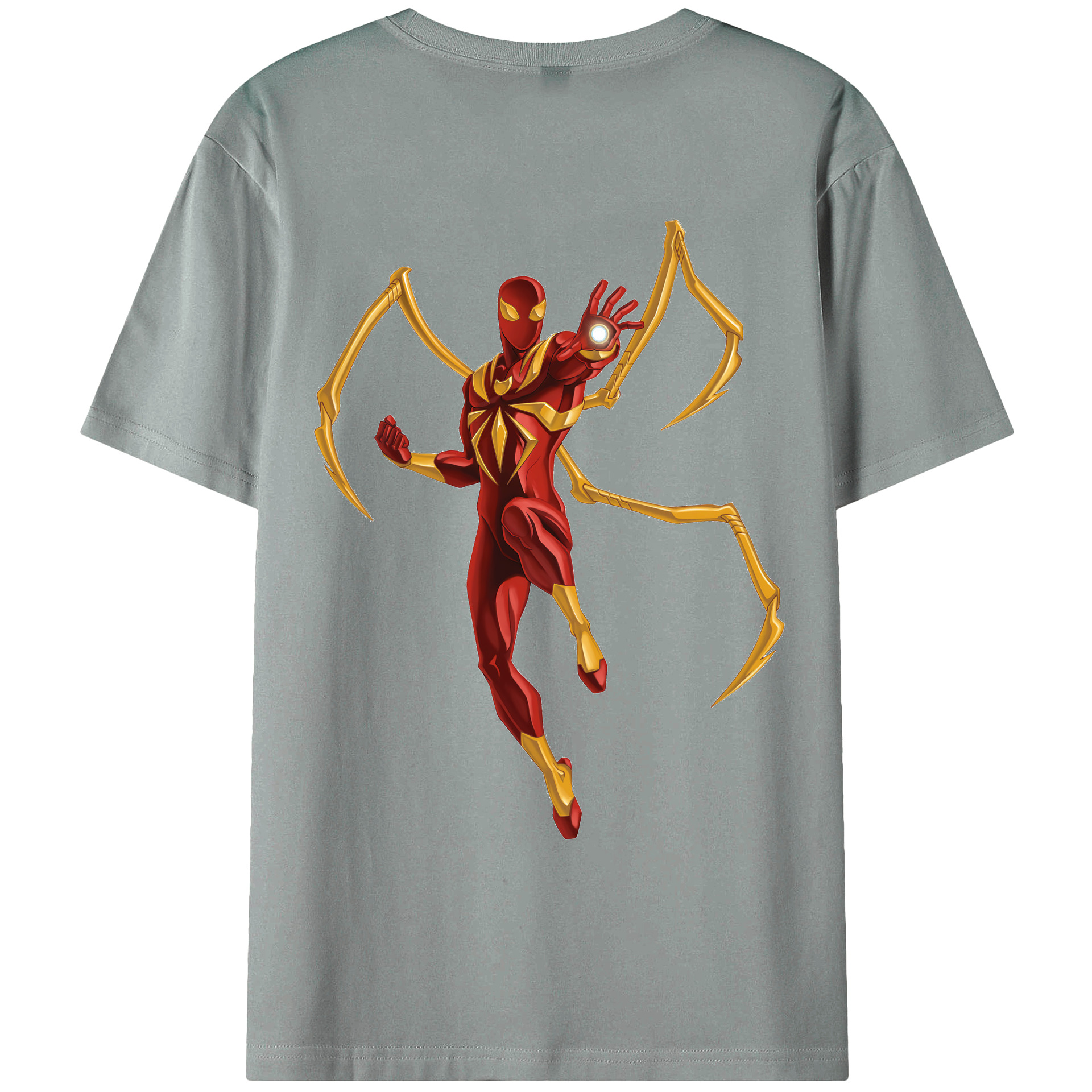 （画像用） Spider Man スパイダーマン 綿100％ メンズ半袖Tシャツ（バックプリント） 通気性